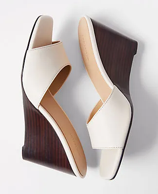 Ann Taylor Leather Skinny Strap Leather Wedge Mules sold by Ann Taylor product image thumbnail 2