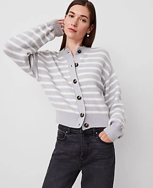 Ann Taylor Petite Striped Drop Shoulder Cardigan sold by Ann Taylor