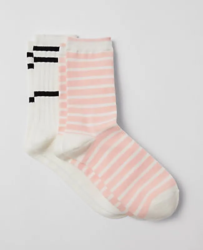 Ann Taylor Weekend Collection Striped Crew Sock Set sold by Ann Taylor