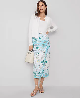 Ann Taylor Map Print Wrap Skirt sold by Ann Taylor