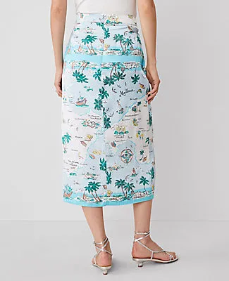 Ann Taylor Map Print Wrap Skirt sold by Ann Taylor product image thumbnail 3