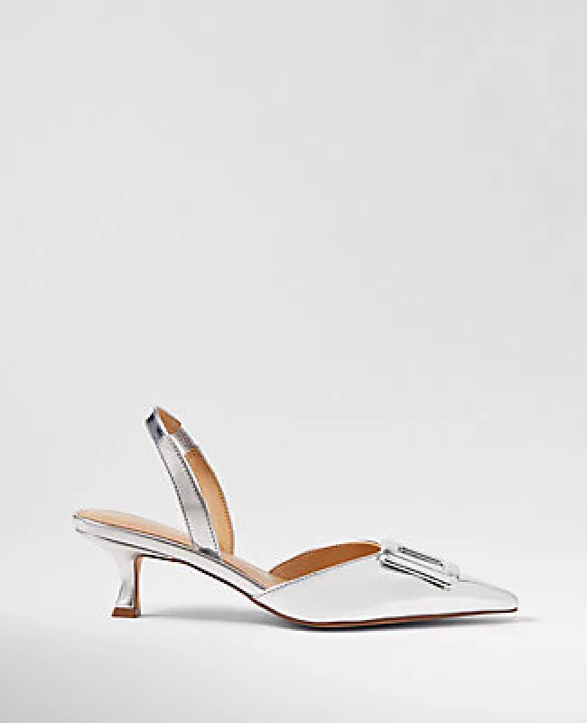 Ann Taylor Metallic Pointy Toe Slingback Pumps sold by Ann Taylor
