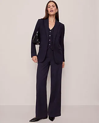 Ann Taylor The Perfect Wide Leg Pant in Pinstripe sold by Ann Taylor