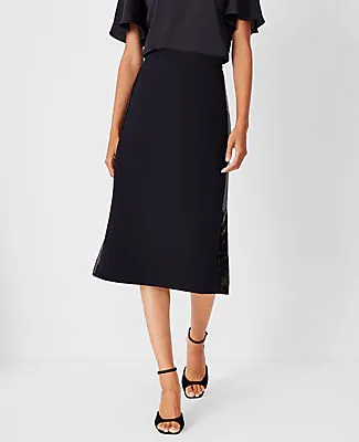 Ann Taylor Petite Sequin Paneled Side Slit Midi Skirt sold by Ann Taylor product image thumbnail 2