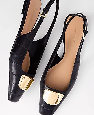 Ann Taylor Leather Buckle Slingback Flat sold by Ann Taylor product image thumbnail 2