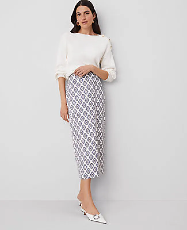Ann Taylor Petite Foulard Column Midi Skirt sold by Ann Taylor