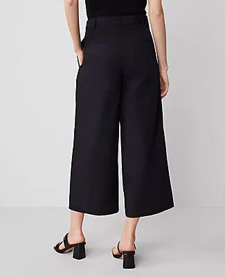 Ann Taylor The Petite Belted Cropped Palazzo Pant in Poplin sold by Ann Taylor product image thumbnail 4