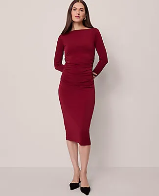 Ann Taylor Petite Ruched Knit Midi Dress sold by Ann Taylor product image thumbnail 2