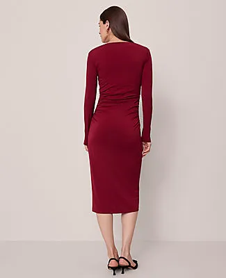 Ann Taylor Petite Ruched Knit Midi Dress sold by Ann Taylor product image thumbnail 3