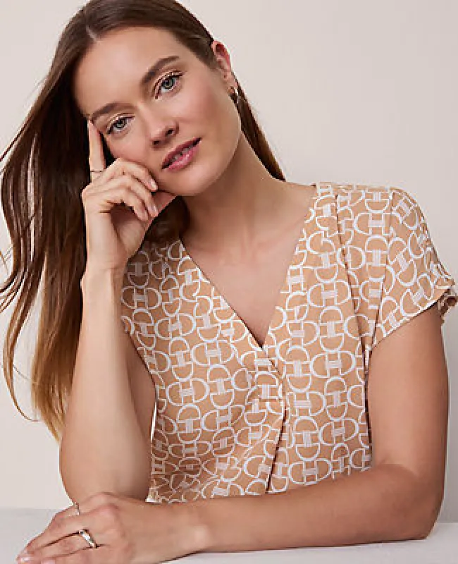 Ann Taylor Chain Link Mixed Media Top sold by Ann Taylor