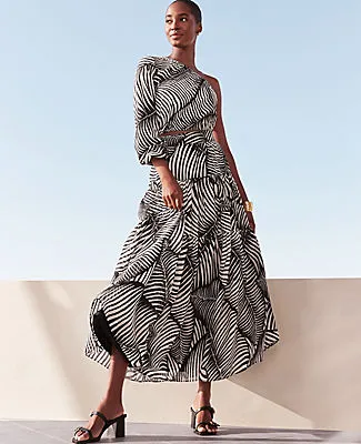 Ann Taylor Petite Tiered Full Skirt in Palm Print sold by Ann Taylor
