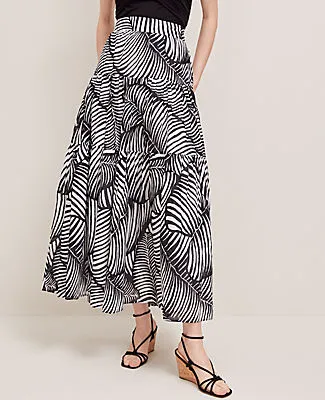 Ann Taylor Petite Tiered Full Skirt in Palm Print sold by Ann Taylor product image thumbnail 3