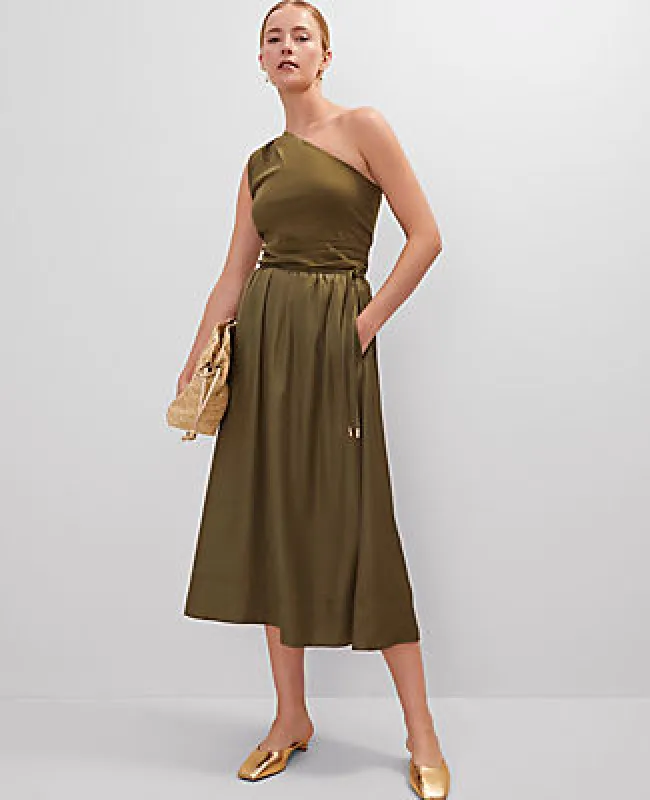 Ann Taylor Side-Tie Midi Skirt sold by Ann Taylor