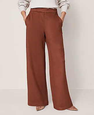 Ann Taylor Petite Weekend Collection Easy Wide-Leg Pant in Faux Suede sold by Ann Taylor product image thumbnail 2