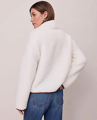 Ann Taylor Petite Weekend Collection Half-Zip Sherpa Pullover sold by Ann Taylor product image thumbnail 2