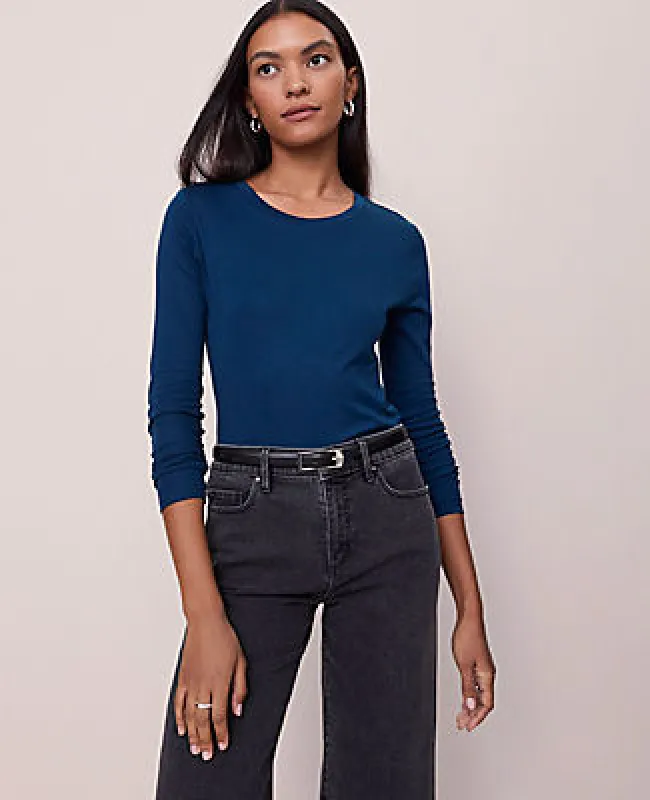 Ann Taylor Long Sleeve Crew Neck Top sold by Ann Taylor