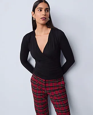 Ann Taylor Gathered V-Neck Top sold by Ann Taylor