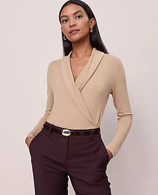 Ann Taylor Shawl Collar Wrap Top sold by Ann Taylor