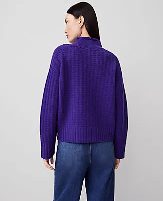 Ann Taylor Cashmere Waffle Stitch Roll Neck Sweater sold by Ann Taylor product image thumbnail 2