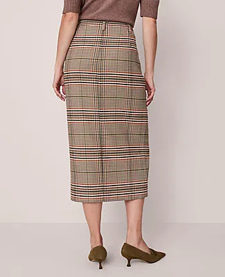 Ann Taylor The Petite Trouser Column Midi Skirt in Plaid sold by Ann Taylor product image thumbnail 4