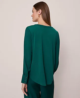 Ann Taylor Mixed Media Pleat Front Top sold by Ann Taylor product image thumbnail 2