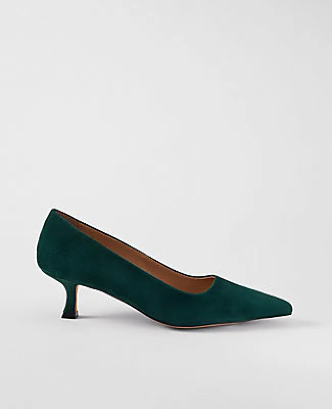 Ann Taylor Suede Nip Toe Kitten Heel Pumps sold by Ann Taylor