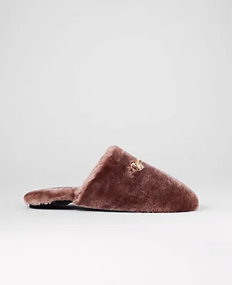 Ann Taylor Horsebit Fuzzy Slide Flat sold by Ann Taylor