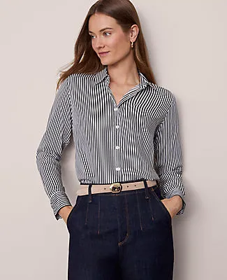 Ann Taylor Striped Relaxed Perfect Shirt sold by Ann Taylor