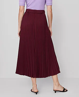 Ann Taylor Belted Pleated Midi Skirt sold by Ann Taylor product image thumbnail 4