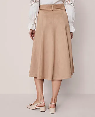Ann Taylor Belted Faux Suede Skirt sold by Ann Taylor product image thumbnail 3