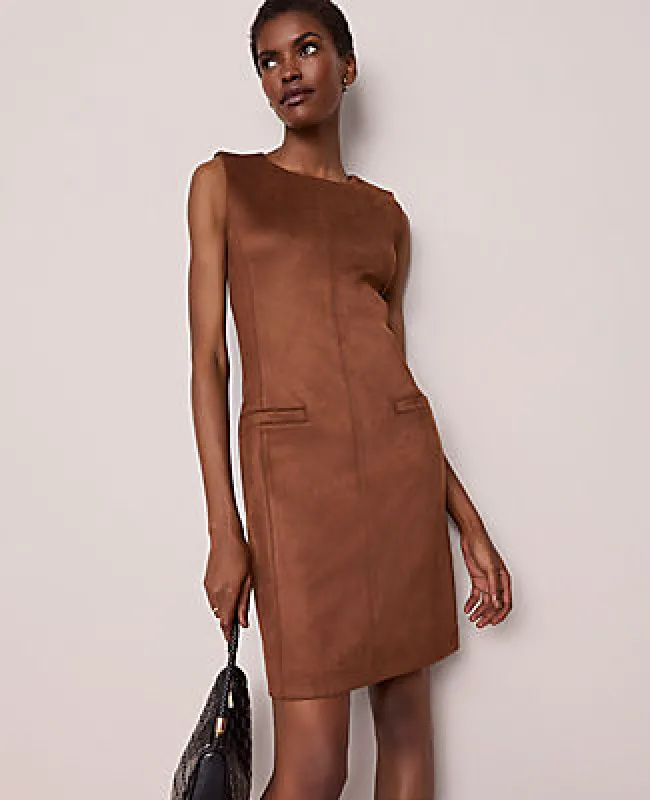 Ann Taylor Faux Suede Seamed Sheath Dress sold by Ann Taylor