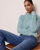 Ann Taylor Pointelle Mock Neck Sweater sold by Ann Taylor
