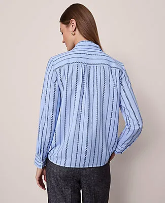 Ann Taylor Petite Chain Link Print Satin Bow Blouse sold by Ann Taylor product image thumbnail 2