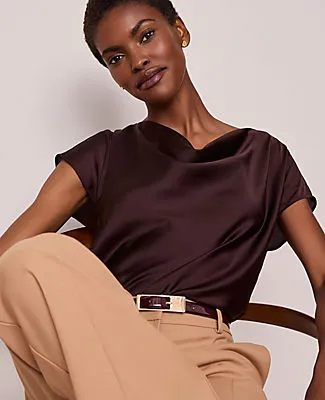 Ann Taylor Satin Cowl Neck Top sold by Ann Taylor