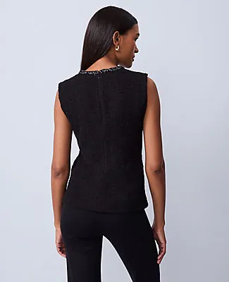 Ann Taylor Tweed Trim Sleeveless Top sold by Ann Taylor product image thumbnail 2