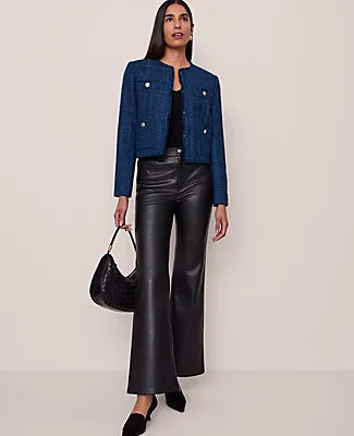 Ann Taylor The Petite Cropped Crew Neck Jacket in Tweed sold by Ann Taylor product image thumbnail 3