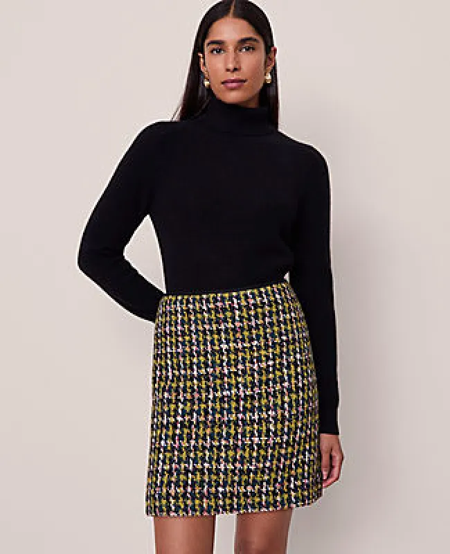 Ann Taylor Petite Houndstooth Tweed Skirt sold by Ann Taylor