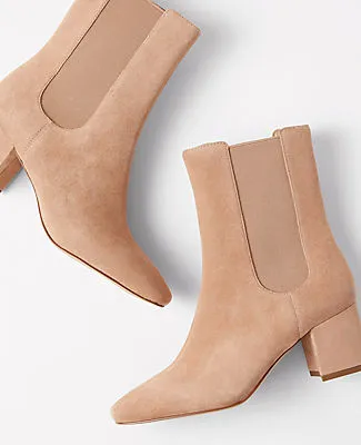 Ann Taylor Block Heel Suede Chelsea Booties sold by Ann Taylor product image thumbnail 2
