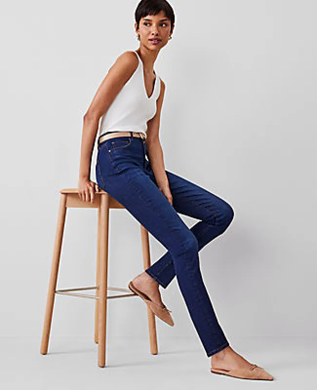 Ann Taylor High Rise Skinny Jeans in Dark Vintage Wash sold by Ann Taylor