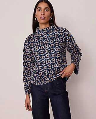 Ann Taylor Petite Chain Link Print Sweater sold by Ann Taylor