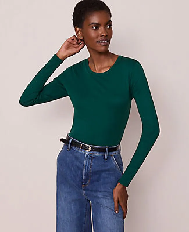 Ann Taylor Long Sleeve Crew Neck Top sold by Ann Taylor