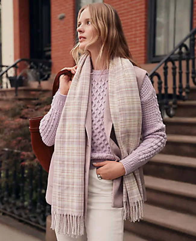 Ann Taylor Petite Weekend Collection Popcorn-Stitch Cable Sweater sold by Ann Taylor