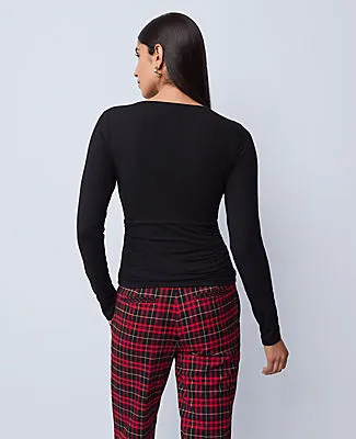 Ann Taylor Gathered V-Neck Top sold by Ann Taylor product image thumbnail 2