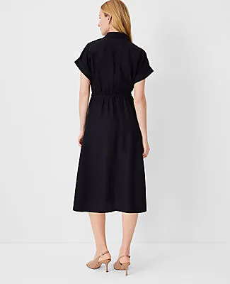 Ann Taylor Petite Crossover Collared Midi Shirtdress sold by Ann Taylor product image thumbnail 2