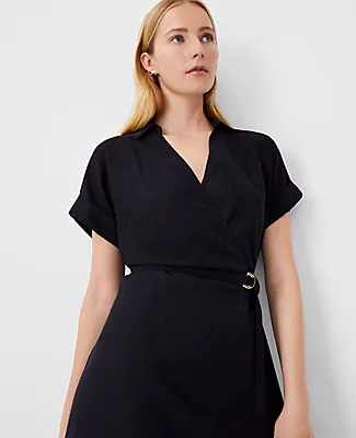 Ann Taylor Petite Crossover Collared Midi Shirtdress sold by Ann Taylor product image thumbnail 3