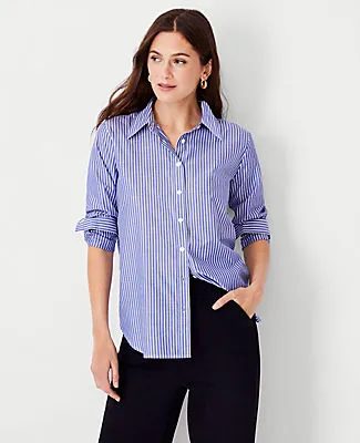 Ann Taylor Striped Relaxed Perfect Shirt sold by Ann Taylor