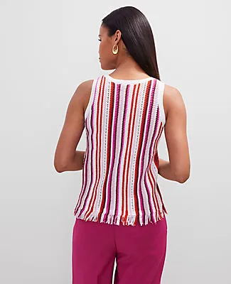 Ann Taylor Petite Fringe Striped Shell Top sold by Ann Taylor product image thumbnail 2