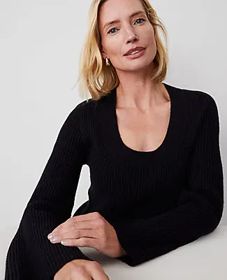 Ann Taylor Ribbed Scoop Neck Sweater sold by Ann Taylor product image thumbnail 4