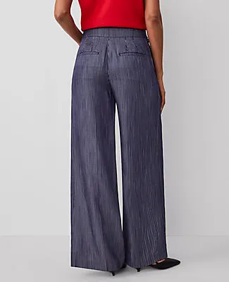 Ann Taylor The Petite Wide-Leg Sailor Pant in Pinstripe sold by Ann Taylor product image thumbnail 4