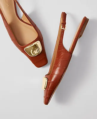 Ann Taylor Leather Buckle Slingback Flat sold by Ann Taylor product image thumbnail 2